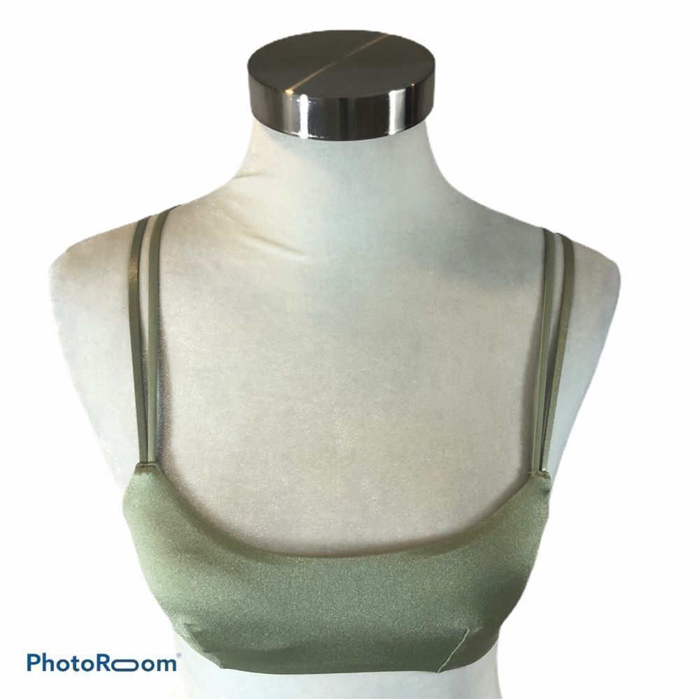 H&M green Bralette Size 4 Shimmery Double Strap